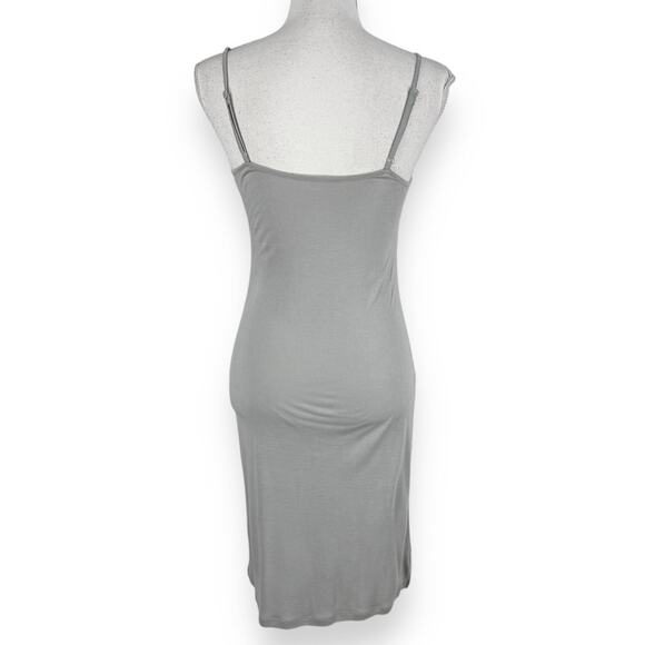 Anthropologie Blank London Dress Womens XS Gray Floral Flounce Maxi Wrap - Picture 12 of 14